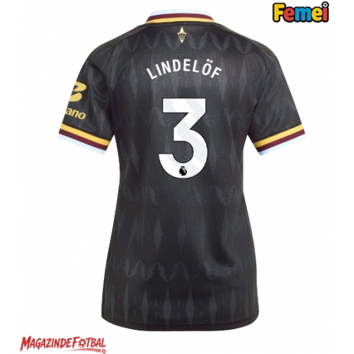 Aston Villa Victor Lindelof #3 Tricou Fotbal Replică 2026-27 Femei Deplasare Aston Villa Victor Lindelof #3 Tricou Fotbal Replică 2026-27 Femei Deplasare